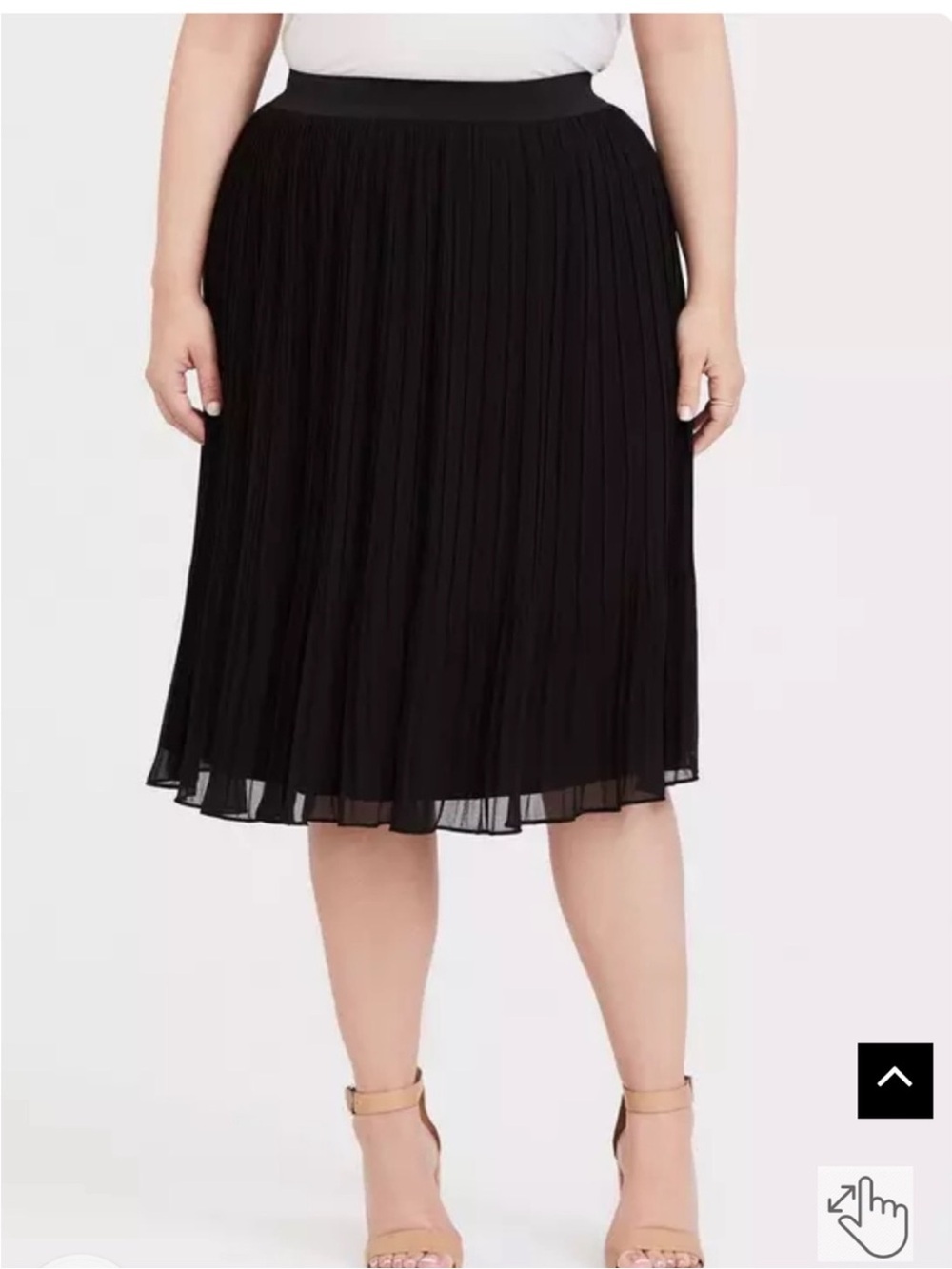 Torrid Black Floral Pleated Chiffon Midi Skirt | Size 2 (2X)